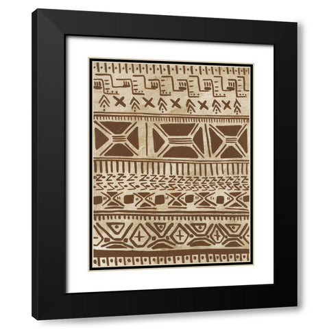 Tribal Markings I Black Modern Wood Framed Art Print with Double Matting by Moore, Regina