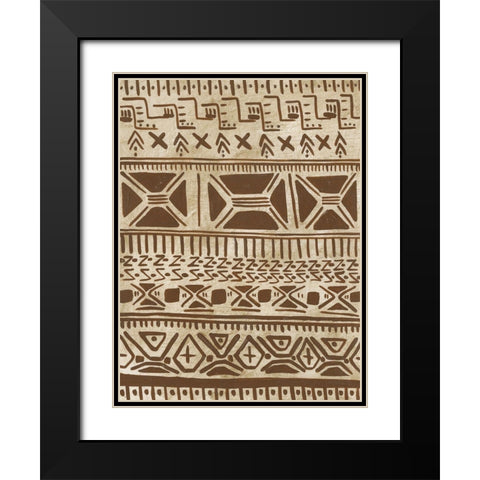 Tribal Markings I Black Modern Wood Framed Art Print with Double Matting by Moore, Regina