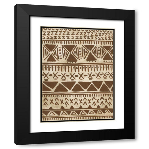 Tribal Markings II Black Modern Wood Framed Art Print with Double Matting by Moore, Regina