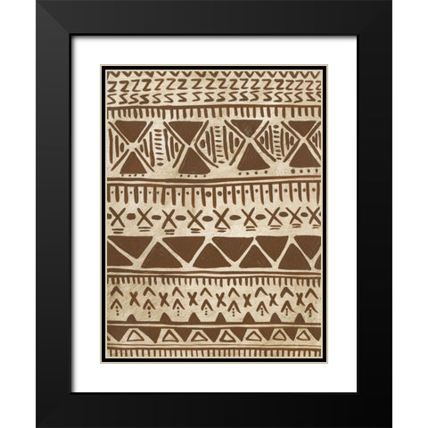 Tribal Markings II Black Modern Wood Framed Art Print with Double Matting by Moore, Regina