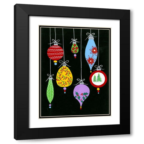 Jazzy Christmas I Black Modern Wood Framed Art Print with Double Matting by Moore, Regina