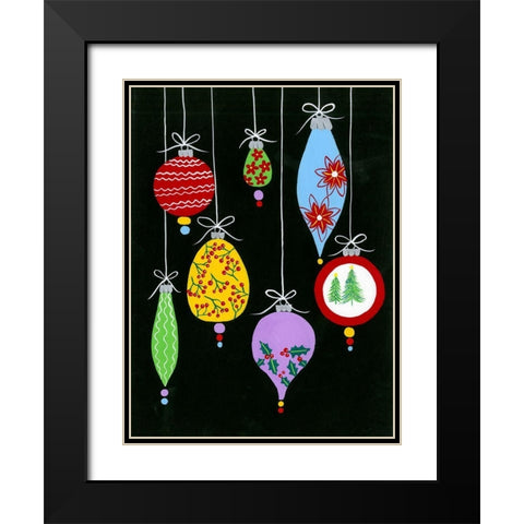 Jazzy Christmas I Black Modern Wood Framed Art Print with Double Matting by Moore, Regina