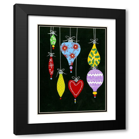Jazzy Christmas II Black Modern Wood Framed Art Print with Double Matting by Moore, Regina