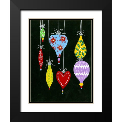 Jazzy Christmas II Black Modern Wood Framed Art Print with Double Matting by Moore, Regina