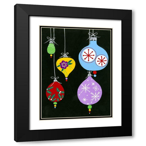 Jazzy Christmas III Black Modern Wood Framed Art Print with Double Matting by Moore, Regina