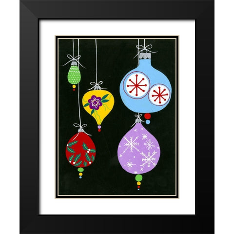 Jazzy Christmas III Black Modern Wood Framed Art Print with Double Matting by Moore, Regina