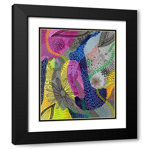 Chaotic II Black Modern Wood Framed Art Print with Double Matting by Moore, Regina