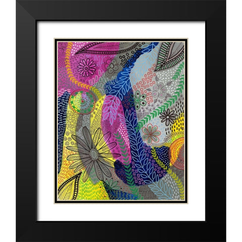 Chaotic II Black Modern Wood Framed Art Print with Double Matting by Moore, Regina