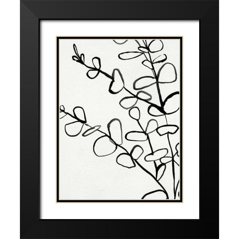 Sprig Contour I Black Modern Wood Framed Art Print with Double Matting by Barnes, Victoria