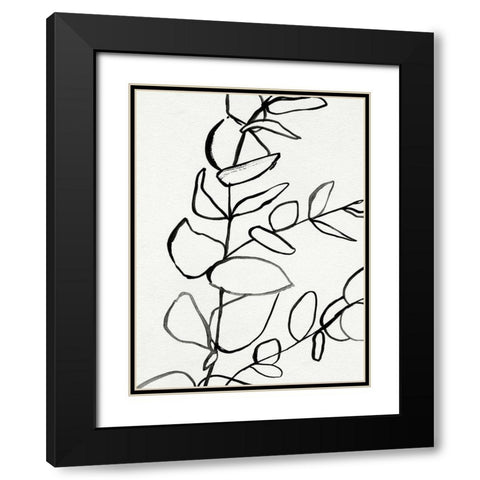 Sprig Contour II Black Modern Wood Framed Art Print with Double Matting by Barnes, Victoria