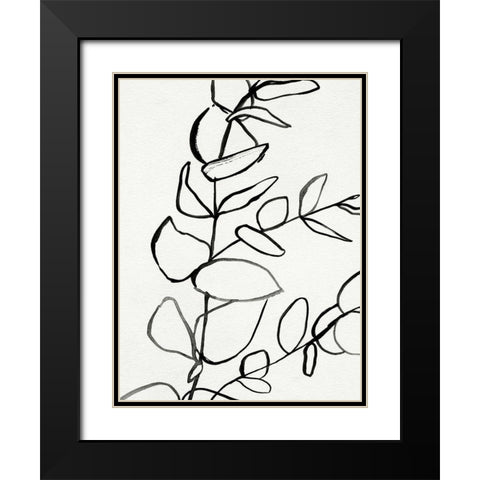 Sprig Contour II Black Modern Wood Framed Art Print with Double Matting by Barnes, Victoria