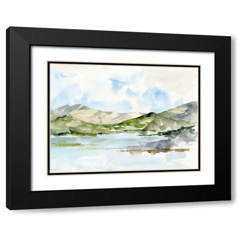 Serene Mountains I Black Modern Wood Framed Art Print with Double Matting by Harper, Ethan