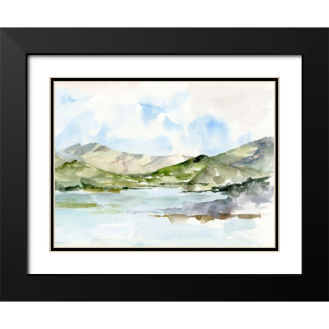 Serene Mountains I Black Modern Wood Framed Art Print with Double Matting by Harper, Ethan