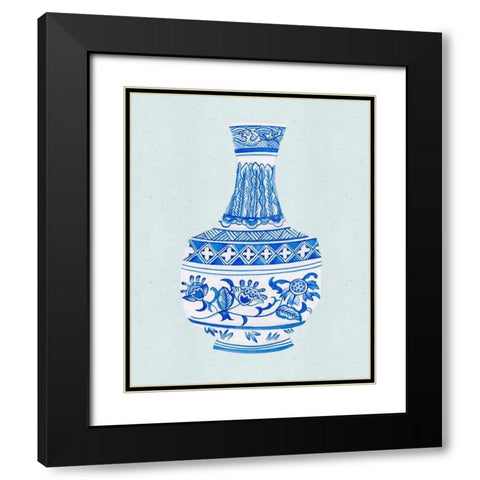 Qing Vase I Black Modern Wood Framed Art Print with Double Matting by Wang, Melissa