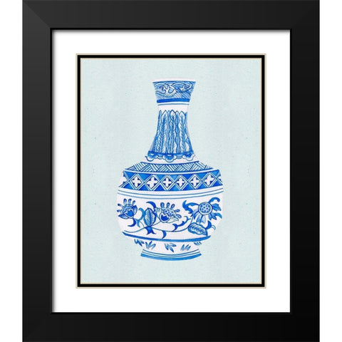 Qing Vase I Black Modern Wood Framed Art Print with Double Matting by Wang, Melissa