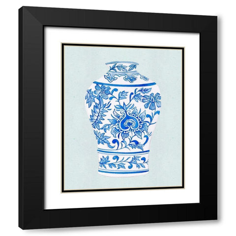 Qing Vase II Black Modern Wood Framed Art Print with Double Matting by Wang, Melissa