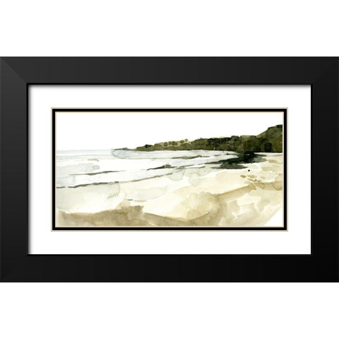 Simple Watercolor Coast I Black Modern Wood Framed Art Print with Double Matting by Caroline, Emma