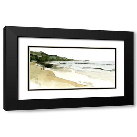 Simple Watercolor Coast II Black Modern Wood Framed Art Print with Double Matting by Caroline, Emma