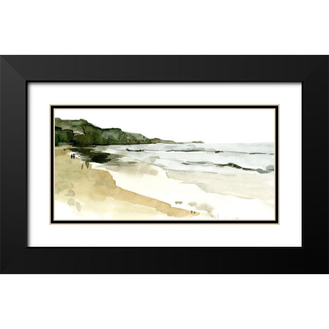 Simple Watercolor Coast II Black Modern Wood Framed Art Print with Double Matting by Caroline, Emma