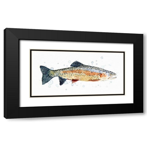 Watercolor Rainbow Trout I Black Modern Wood Framed Art Print with Double Matting by Caroline, Emma