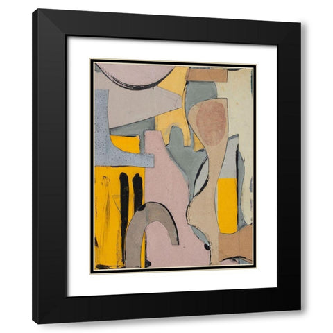 Flotsam Black Modern Wood Framed Art Print with Double Matting by Delamater, Rob
