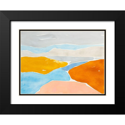 Luminous Coastline I Black Modern Wood Framed Art Print with Double Matting by Delamater, Rob