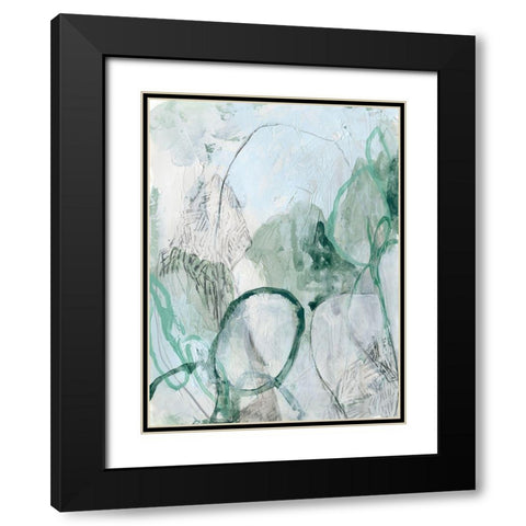 Verdigris Fresco I Black Modern Wood Framed Art Print with Double Matting by Vess, June Erica