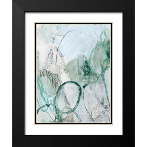 Verdigris Fresco I Black Modern Wood Framed Art Print with Double Matting by Vess, June Erica