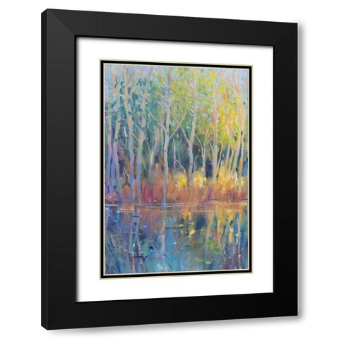 Reflected Trees II Black Modern Wood Framed Art Print with Double Matting by OToole, Tim