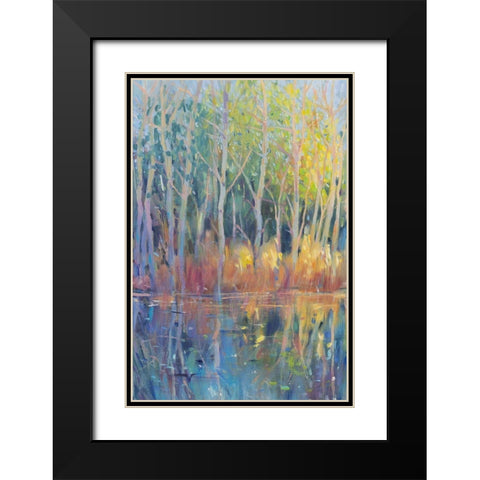 Reflected Trees II Black Modern Wood Framed Art Print with Double Matting by OToole, Tim