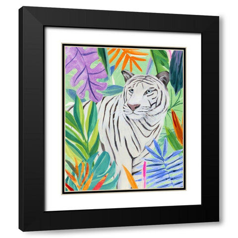 Tropic Tiger II Black Modern Wood Framed Art Print with Double Matting by Warren, Annie