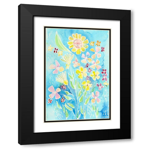 Snappy Floral I Black Modern Wood Framed Art Print with Double Matting by Moore, Regina