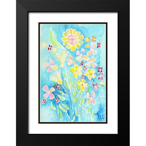Snappy Floral I Black Modern Wood Framed Art Print with Double Matting by Moore, Regina
