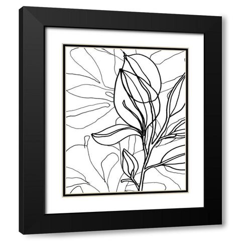Tropical Lines I Black Modern Wood Framed Art Print with Double Matting by Vess, June Erica
