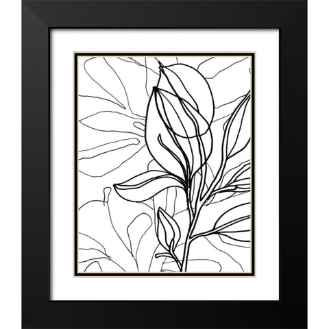 Tropical Lines I Black Modern Wood Framed Art Print with Double Matting by Vess, June Erica
