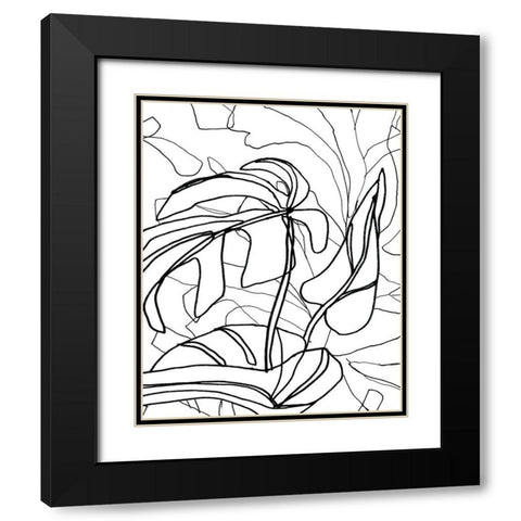 Tropical Lines II Black Modern Wood Framed Art Print with Double Matting by Vess, June Erica