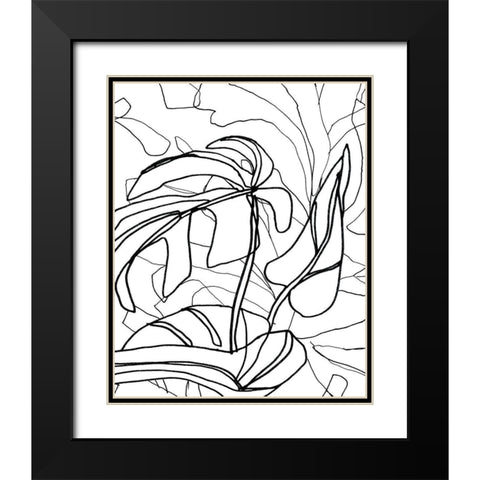 Tropical Lines II Black Modern Wood Framed Art Print with Double Matting by Vess, June Erica