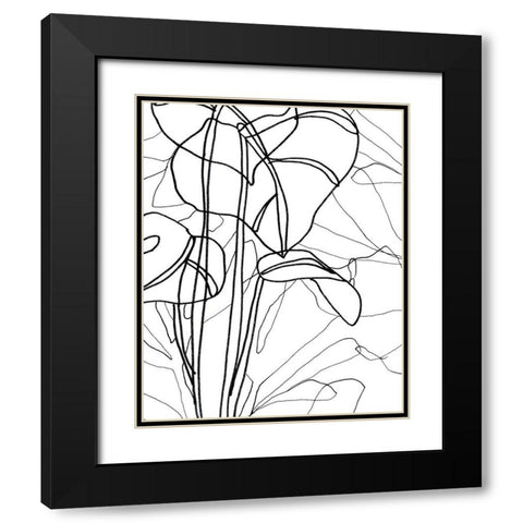 Tropical Lines III Black Modern Wood Framed Art Print with Double Matting by Vess, June Erica