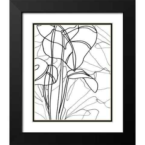 Tropical Lines III Black Modern Wood Framed Art Print with Double Matting by Vess, June Erica