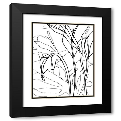 Tropical Lines IV Black Modern Wood Framed Art Print with Double Matting by Vess, June Erica