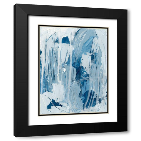 Blue Falls I Black Modern Wood Framed Art Print with Double Matting by Vess, June Erica