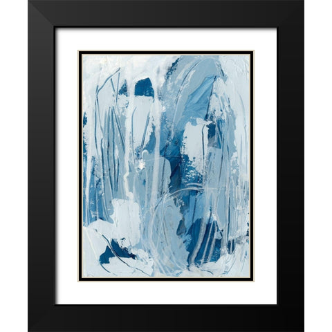 Blue Falls I Black Modern Wood Framed Art Print with Double Matting by Vess, June Erica