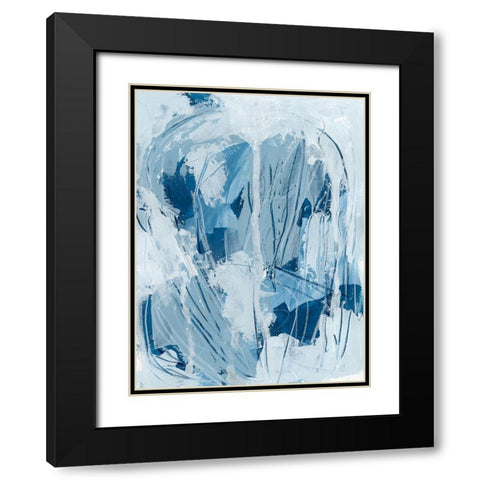Blue Falls II Black Modern Wood Framed Art Print with Double Matting by Vess, June Erica