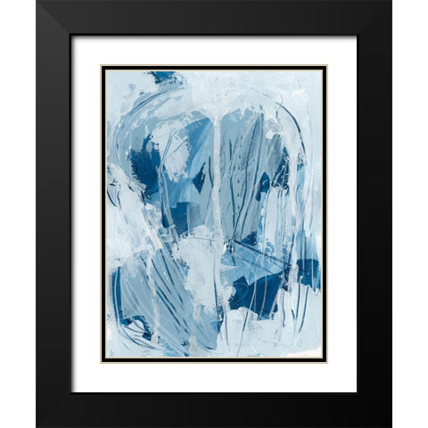 Blue Falls II Black Modern Wood Framed Art Print with Double Matting by Vess, June Erica