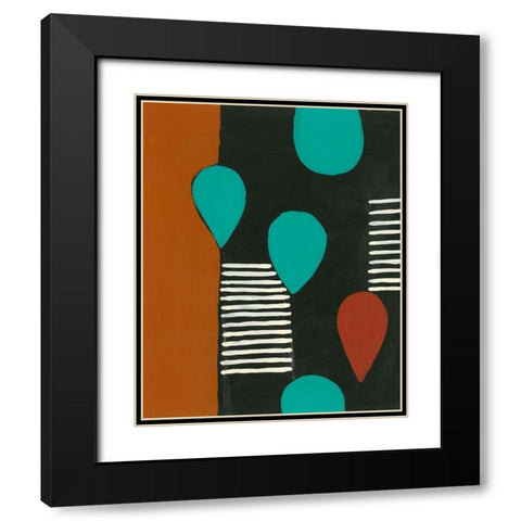 Rust and Teal Patterns III Black Modern Wood Framed Art Print with Double Matting by Moore, Regina