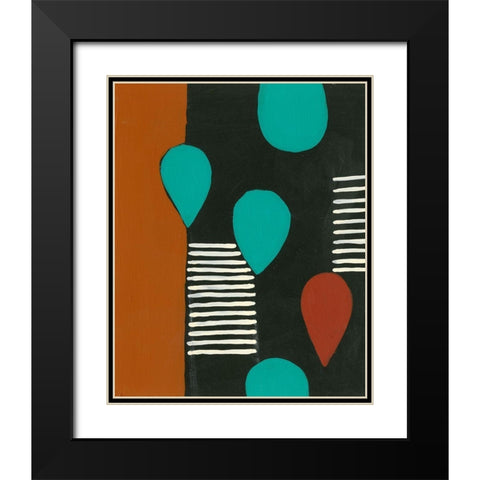 Rust and Teal Patterns III Black Modern Wood Framed Art Print with Double Matting by Moore, Regina