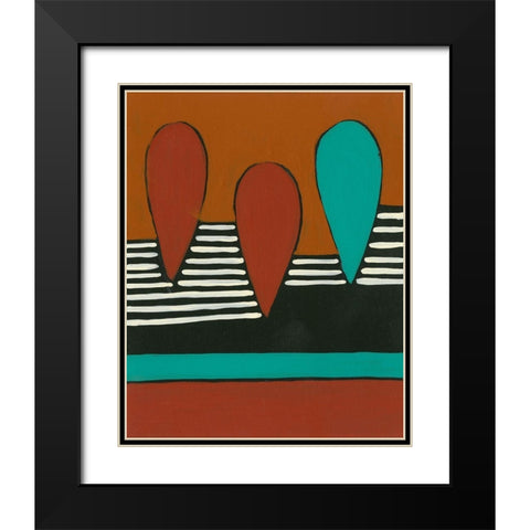 Rust and Teal Patterns X Black Modern Wood Framed Art Print with Double Matting by Moore, Regina