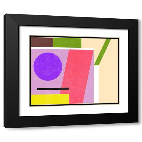 Color Composition I Black Modern Wood Framed Art Print with Double Matting by Wang, Melissa