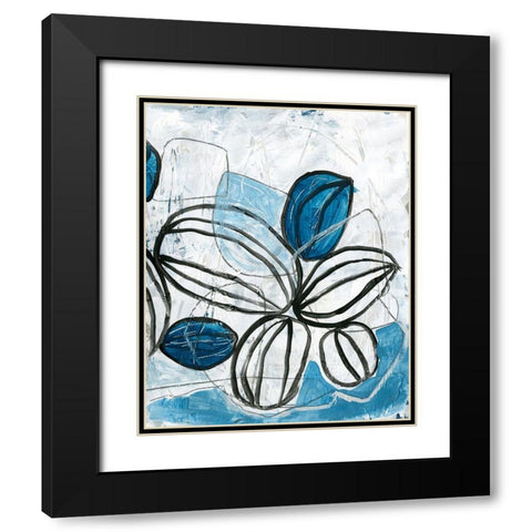 Blue Lanterns IV Black Modern Wood Framed Art Print with Double Matting by Vess, June Erica