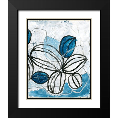 Blue Lanterns IV Black Modern Wood Framed Art Print with Double Matting by Vess, June Erica